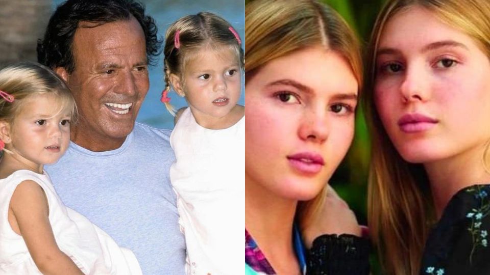 Julio y sus hijas. Fuente: Instagram @victoriaiglesiasr